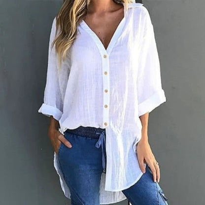 🎉Happy New Year! 50% OFF 🛍️Women's Loose Fit Tie Asymmetrical Shirt