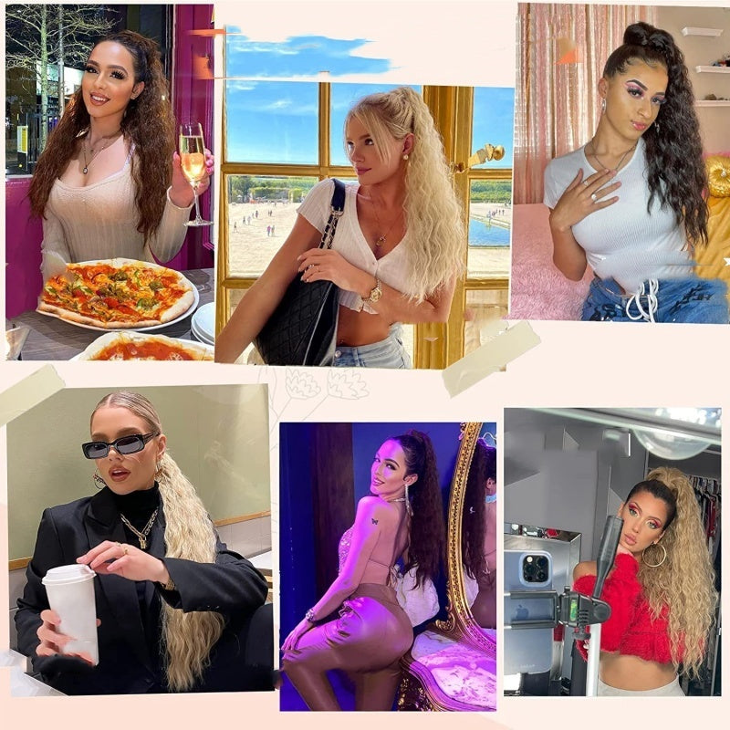 💜 POSLEDNÍ DEN AKCE - SLEVA 50 %💜Kudrnaté vlnité prodloužení vlasů s culíkem