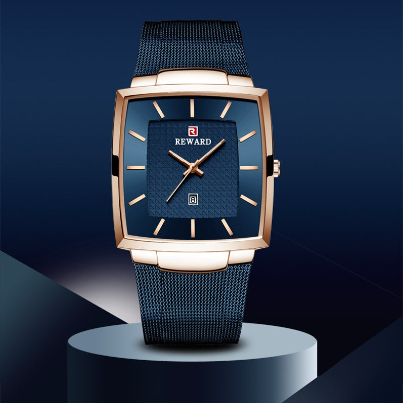 🔥Men’s Ultra-thin Square Mesh Belt Quartz Watch