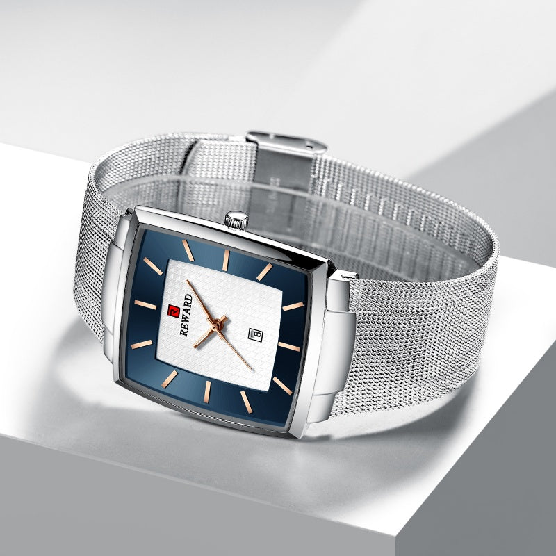 🔥Men’s Ultra-thin Square Mesh Belt Quartz Watch