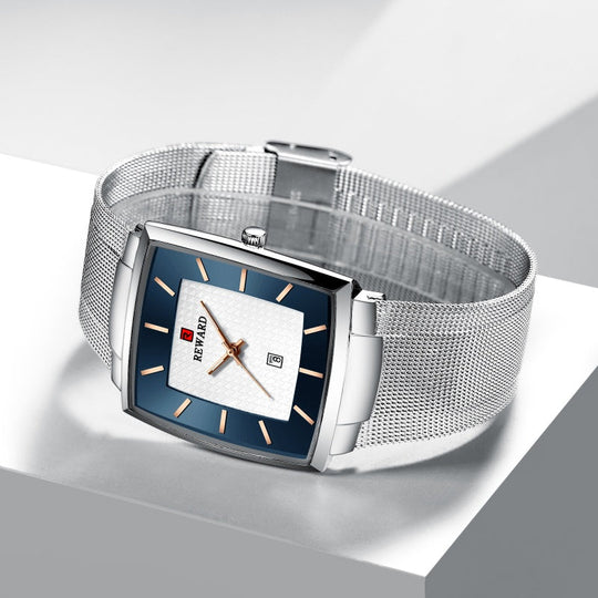 🔥Men’s Ultra-thin Square Mesh Belt Quartz Watch