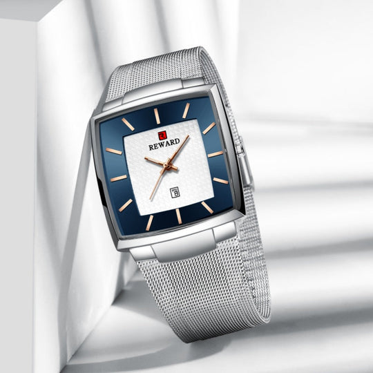 🔥Men’s Ultra-thin Square Mesh Belt Quartz Watch