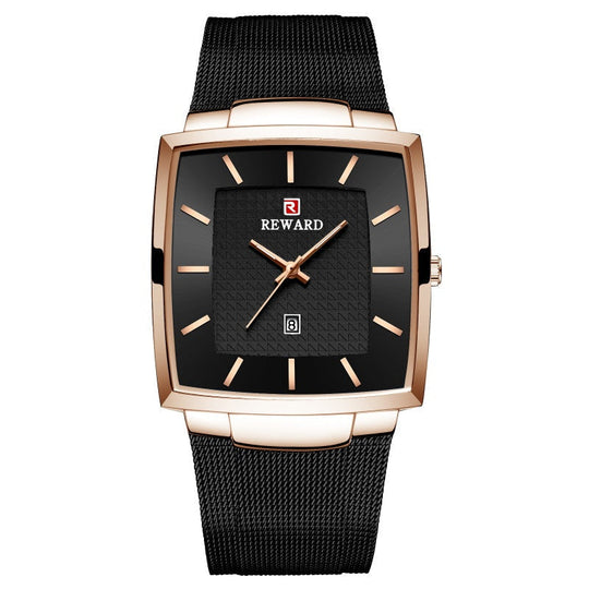 🔥Men’s Ultra-thin Square Mesh Belt Quartz Watch