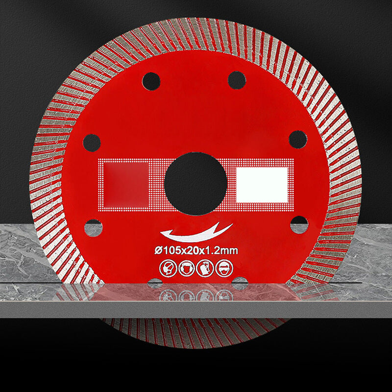 Red Diamond Cutting Disc Ultra-thin High Hardness Cutting Sheet Mesh Corrugated Sheet Suitable for Marble, Ceramics, Tiles, Rock Plates Quick Cutting in Dry and Wet Conditions (opening 20 mm and width diameter 105 mm)