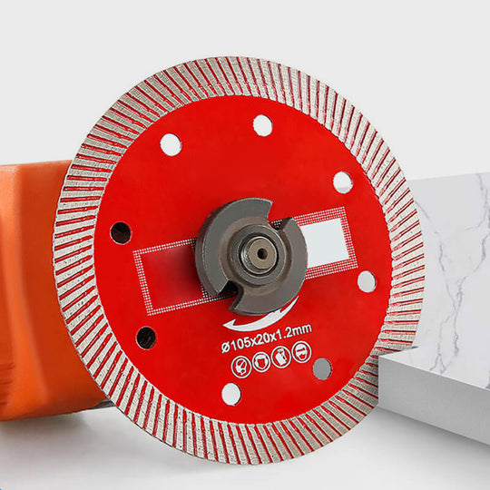 Red Diamond Cutting Disc Ultra-thin High Hardness Cutting Sheet Mesh Corrugated Sheet Suitable for Marble, Ceramics, Tiles, Rock Plates Quick Cutting in Dry and Wet Conditions (opening 20 mm and width diameter 105 mm)