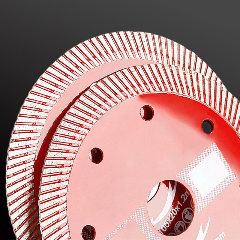 Red Diamond Cutting Disc Ultra-thin High Hardness Cutting Sheet Mesh Corrugated Sheet Suitable for Marble, Ceramics, Tiles, Rock Plates Quick Cutting in Dry and Wet Conditions (opening 20 mm and width diameter 105 mm)
