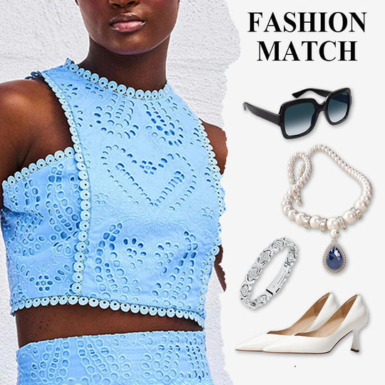 Kratka majica s izvezenom čipkom Paris Dreaming