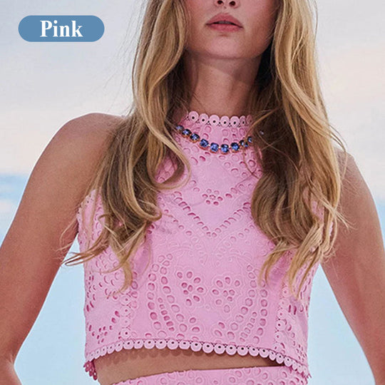 Kratka majica s izvezenom čipkom Paris Dreaming