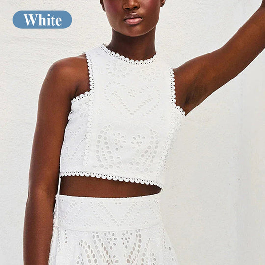 Kratka majica s izvezenom čipkom Paris Dreaming