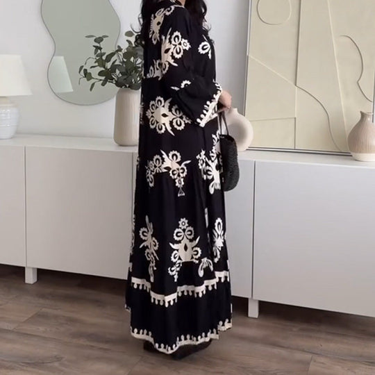 💕Beperkte uitverkoop 50% KORTING💕Losse midi-jurk met ruches voor dames | Losse pasvorm + ademend linnen