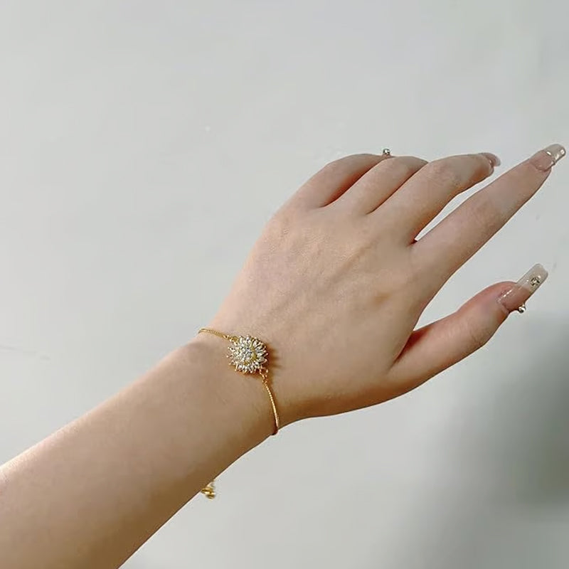 Brățară rotativă de floarea-soarelui cu cutie cadou – un accesoriu liniștitor și relaxant pentru cadou de Ziua Mamei, Cadouri de Ziua Îndrăgostiților, Cadouri de Ziua Galentinei, Cadouri de zi de naștere Bijuterii