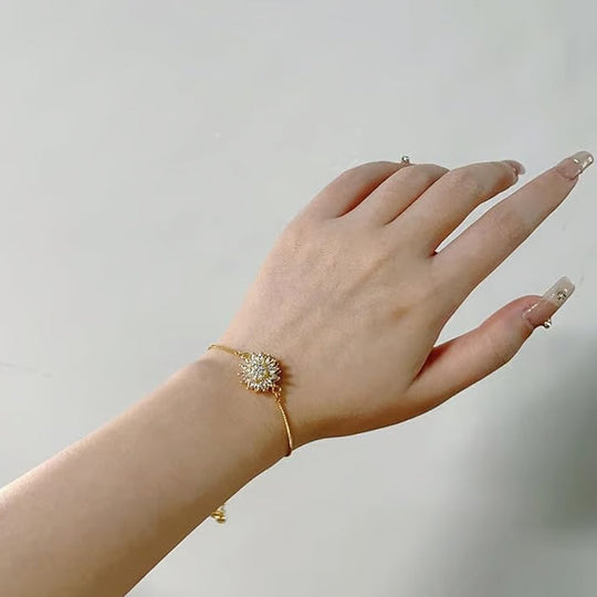 Brățară rotativă de floarea-soarelui cu cutie cadou – un accesoriu liniștitor și relaxant pentru cadou de Ziua Mamei, Cadouri de Ziua Îndrăgostiților, Cadouri de Ziua Galentinei, Cadouri de zi de naștere Bijuterii