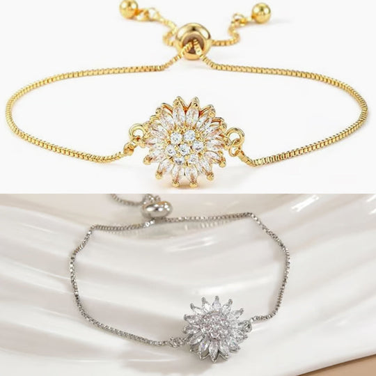 Brățară rotativă de floarea-soarelui cu cutie cadou – un accesoriu liniștitor și relaxant pentru cadou de Ziua Mamei, Cadouri de Ziua Îndrăgostiților, Cadouri de Ziua Galentinei, Cadouri de zi de naștere Bijuterii