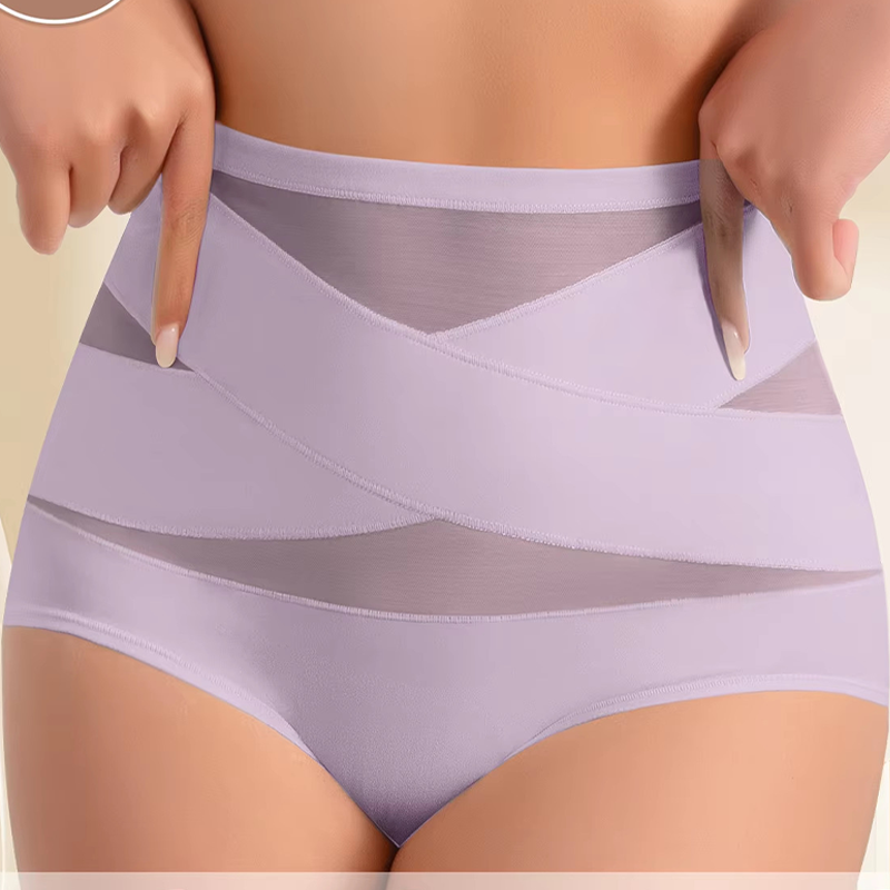 🥰Limited Sale 50% OFF💟Plus-Size High-Waist Cross Tummy Control Panties