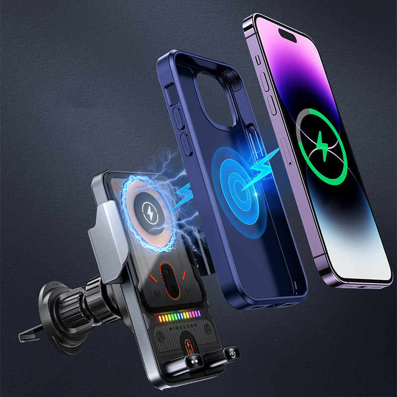 🚗📱 2-in-1 automašīnas tālruņa turētājs un bezvadu lādētājs – 360° rotācija, stingra saķere un ātra uzlāde 🔋