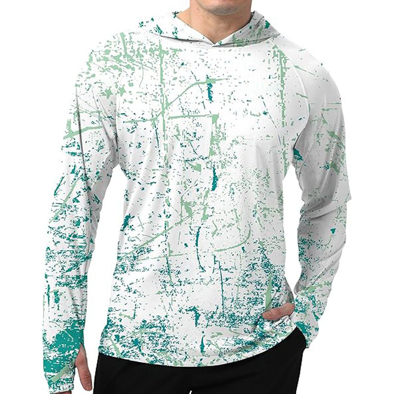 Men's Swim & Outdoor UPF 50+ Sun Shirt ，Lightweight SPF 50 UV Protection Hoodie