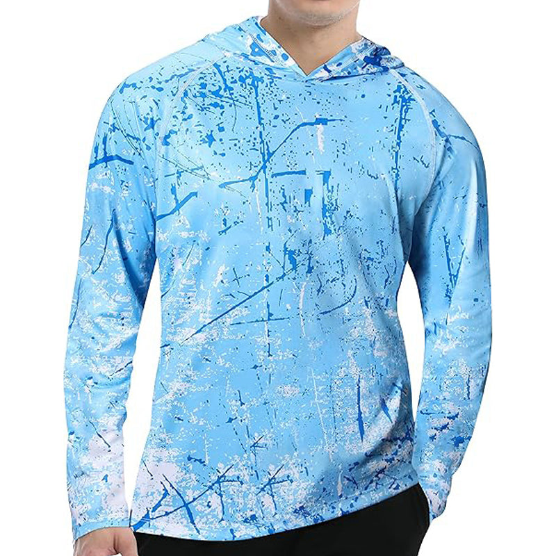 Men's Swim & Outdoor UPF 50+ Sun Shirt ，Lightweight SPF 50 UV Protection Hoodie