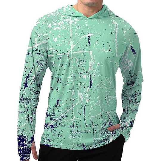 Men's Swim & Outdoor UPF 50+ Sun Shirt ，Lightweight SPF 50 UV Protection Hoodie