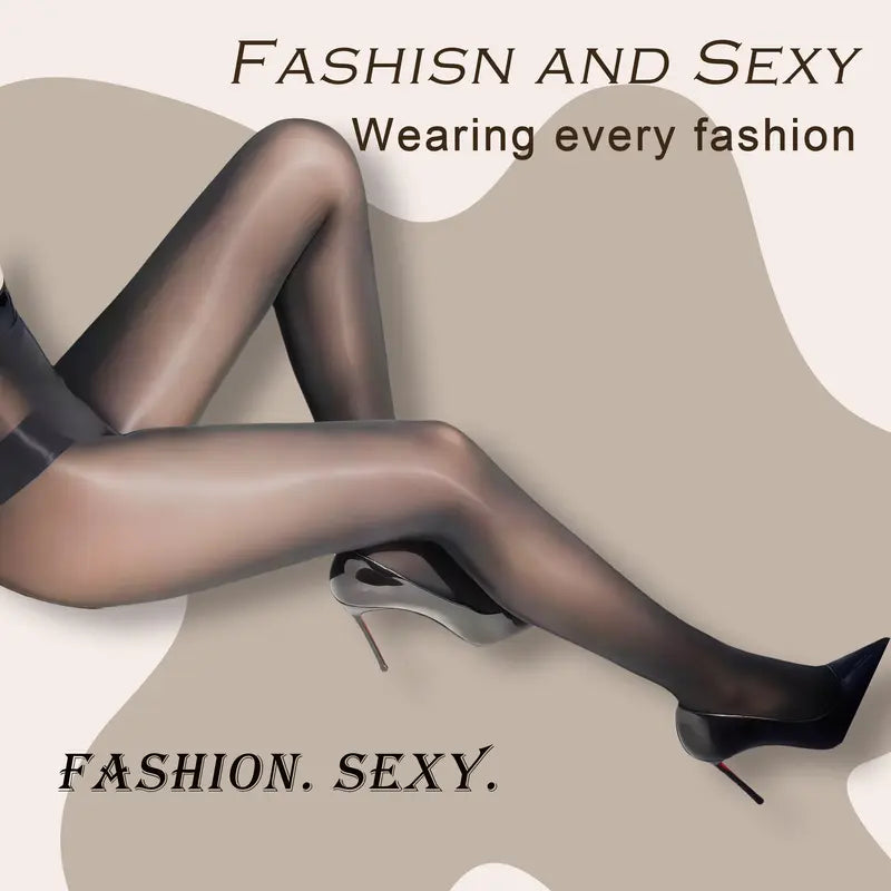 Everyday Comfort | Women's High-Waisted Sheer Shiny Tights – Buy 1 Get 1 Free
