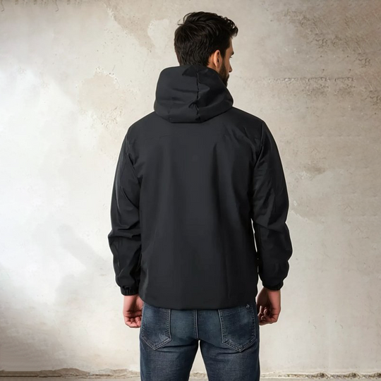 🔥LAST DAY SALE- 50% OFF⛰️Men's Plain Waterproof Windproof Drawstring Zip Up Hooded Jacket