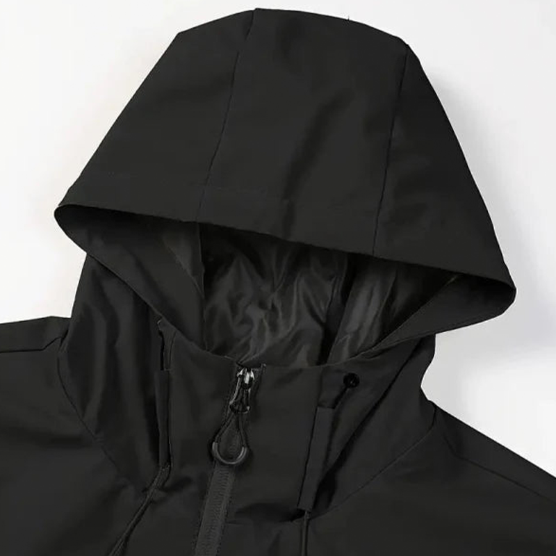 🔥LAST DAY SALE- 50% OFF⛰️Men's Plain Waterproof Windproof Drawstring Zip Up Hooded Jacket
