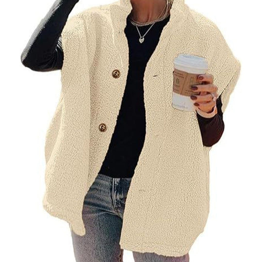 🍂 Women’s Cosy Teddy Fleece Stand Collar Gilet – Versatile Layering Piece For Everyday Wear