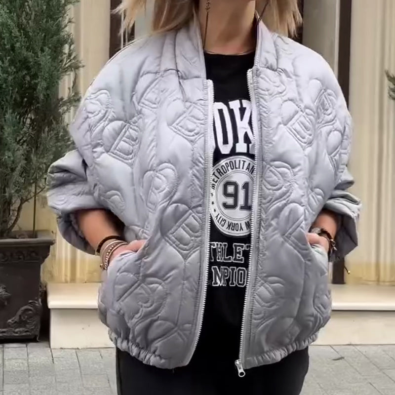 Dámská ležérní prošívaná oversized bunda 🧥 – Lehké, hřejivé, štíhlé bez objemu pro každodenní nošení