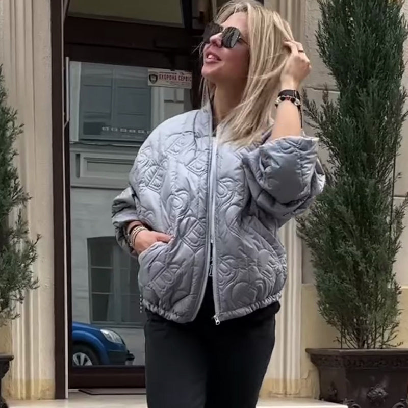 Dámská ležérní prošívaná oversized bunda 🧥 – Lehké, hřejivé, štíhlé bez objemu pro každodenní nošení