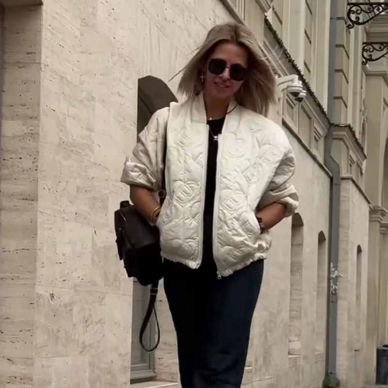 Dámská ležérní prošívaná oversized bunda 🧥 – Lehké, hřejivé, štíhlé bez objemu pro každodenní nošení