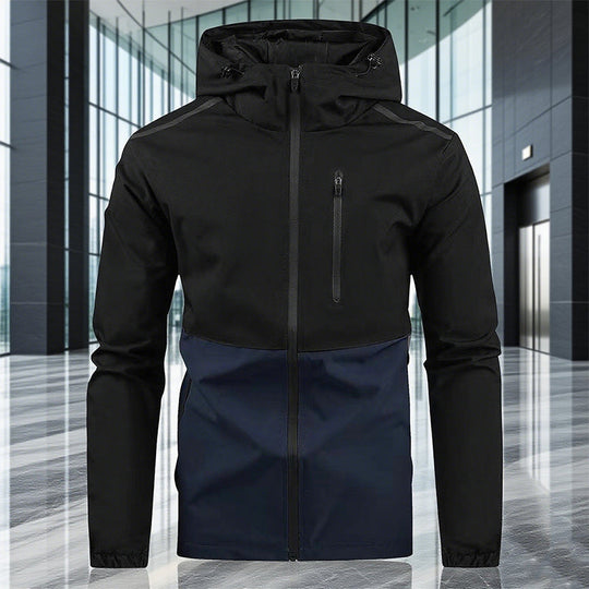 🍂 Easy Everyday Comfort | Men's Color-Block Hooded Windproof Jacket