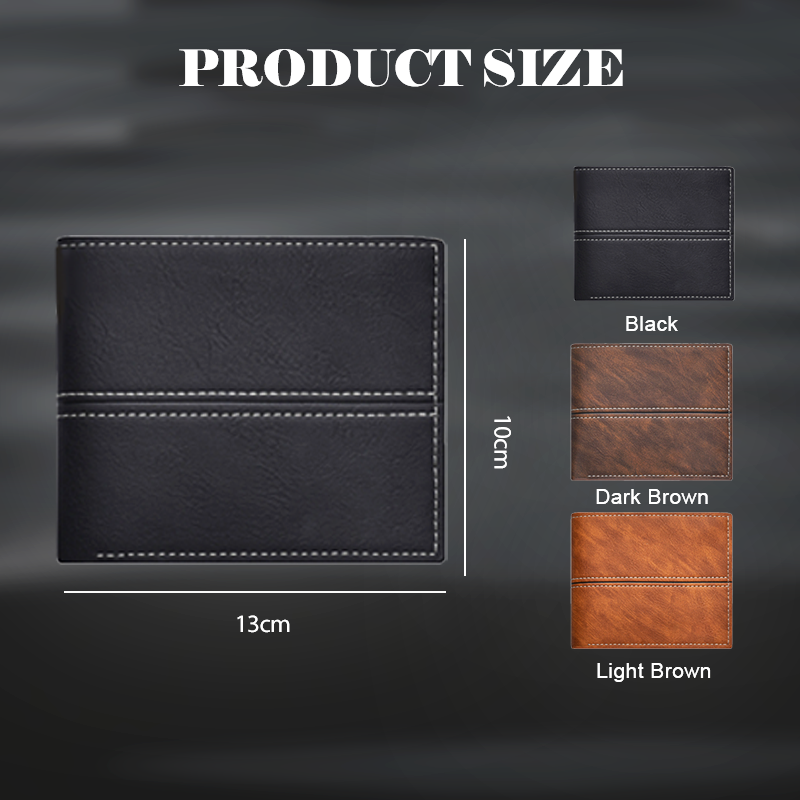 Men's Short Business Soft Faux Leather Ultra-Thin Wallet