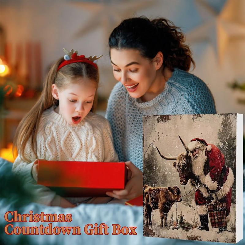 🎅Christmas Sale 50% OFF!!🎄50K+ SOLD! 🎁✨Advent Calendar with Highland Cow Design💕