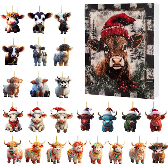 🎅Christmas Sale 50% OFF!!🎄50K+ SOLD! 🎁✨Advent Calendar with Highland Cow Design💕