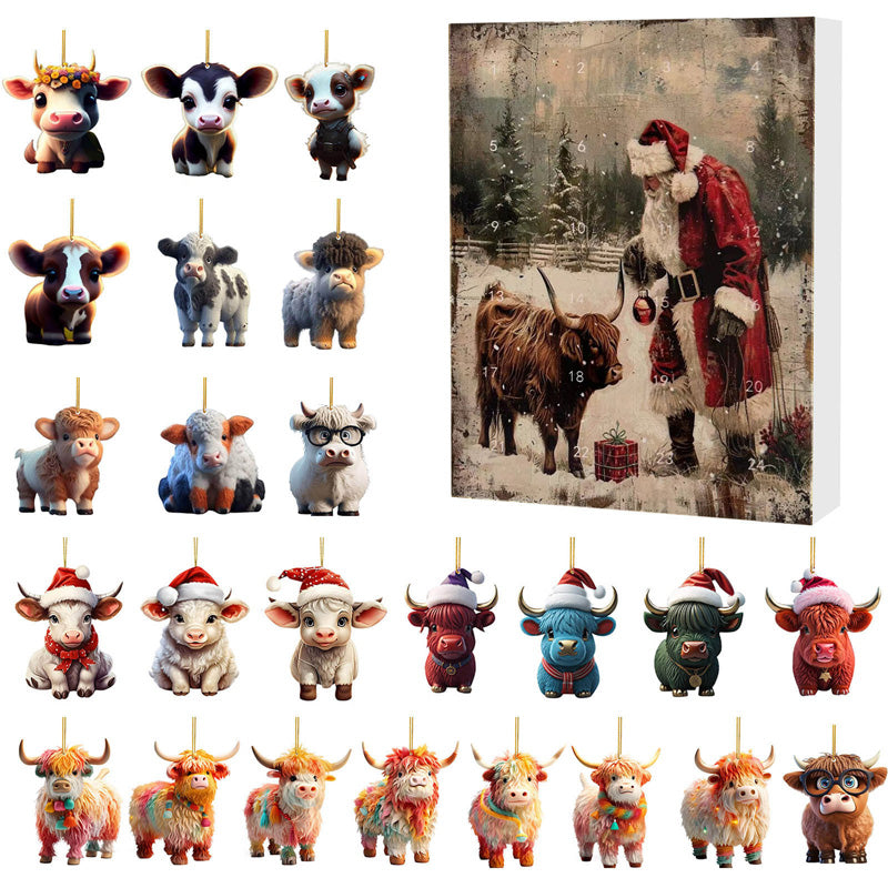 🎅Christmas Sale 50% OFF!!🎄50K+ SOLD! 🎁✨Advent Calendar with Highland Cow Design💕