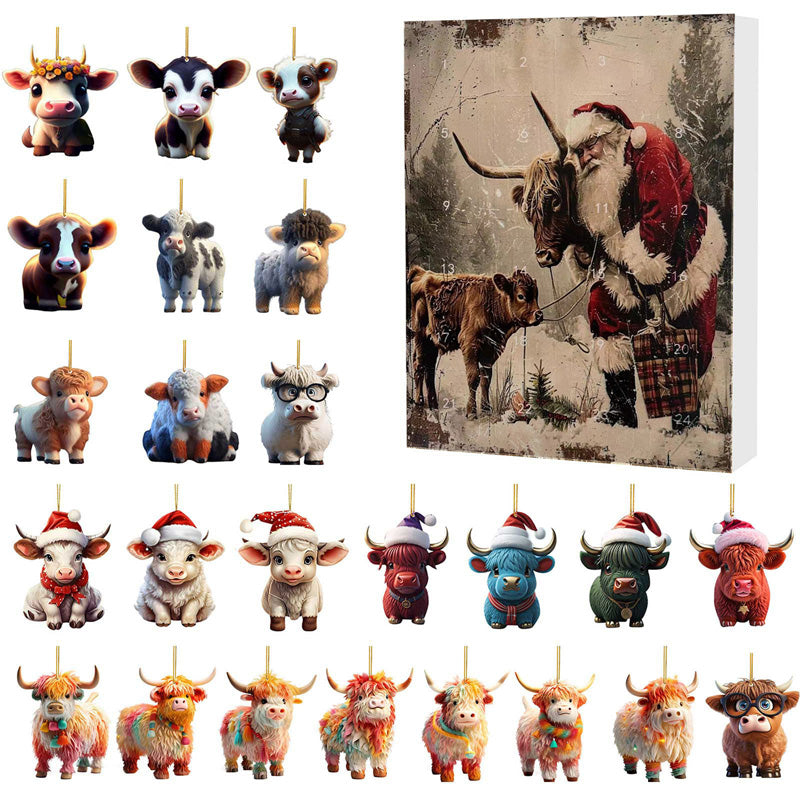 🎅Christmas Sale 50% OFF!!🎄50K+ SOLD! 🎁✨Advent Calendar with Highland Cow Design💕