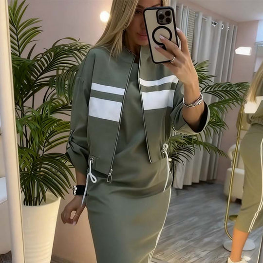 ❄️Women's Stand Collar Jacket & Dress Set