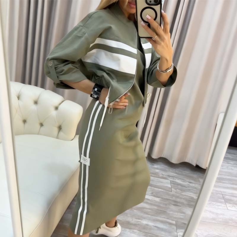 ❄️Women's Stand Collar Jacket & Dress Set