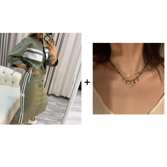 ❄️Women's Stand Collar Jacket & Dress Set
