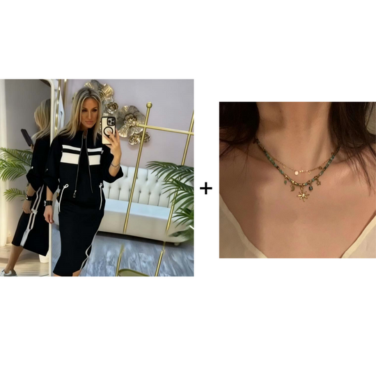 ❄️Women's Stand Collar Jacket & Dress Set