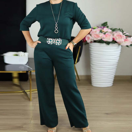 🎉Vânzare fierbinte 50% reducere🥳Set elegant de 3 piese pentru cardigan lung – Material moale, top elegant & Pantaloni pentru naveta la birou & Ieșiri zilnice