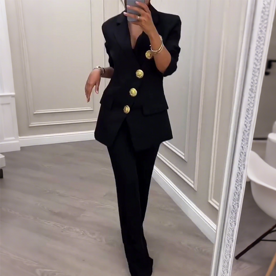 Women's Chic Black Blazer & Pants