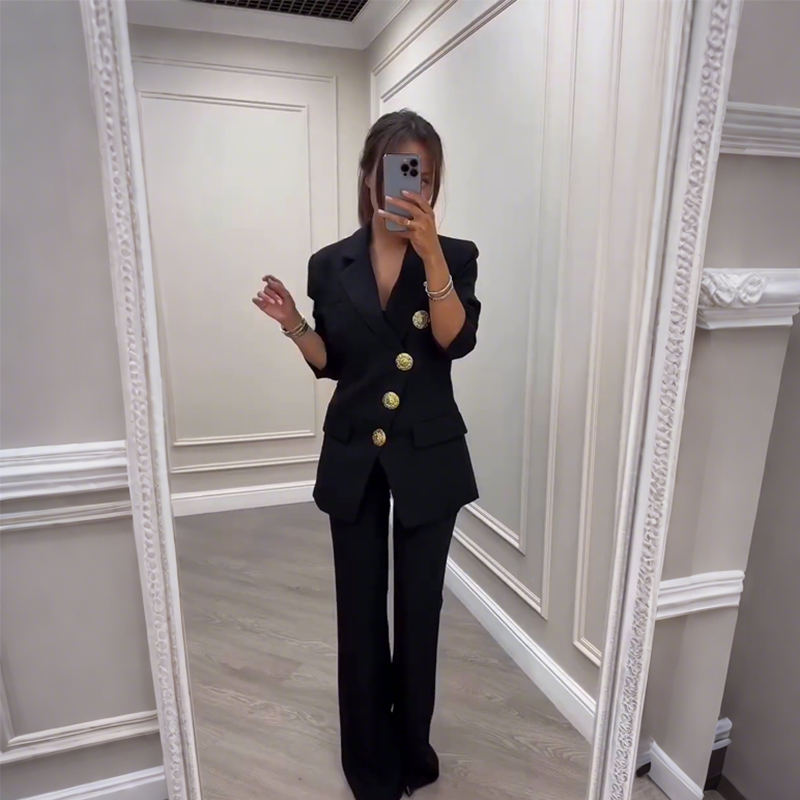 Women's Chic Black Blazer & Pants