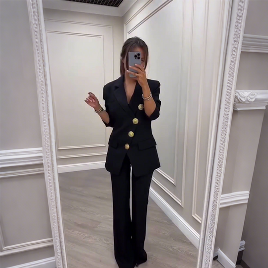 Women's Chic Black Blazer & Pants
