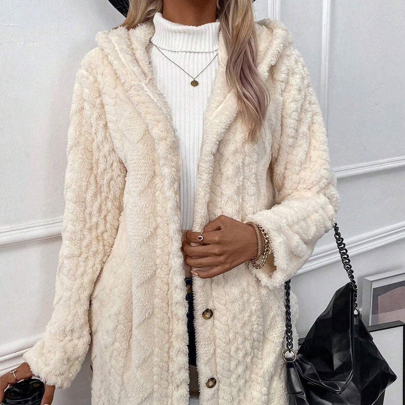 🍁New Fall Collection-Women's Warm Diamond Pattern Hooded Jacket