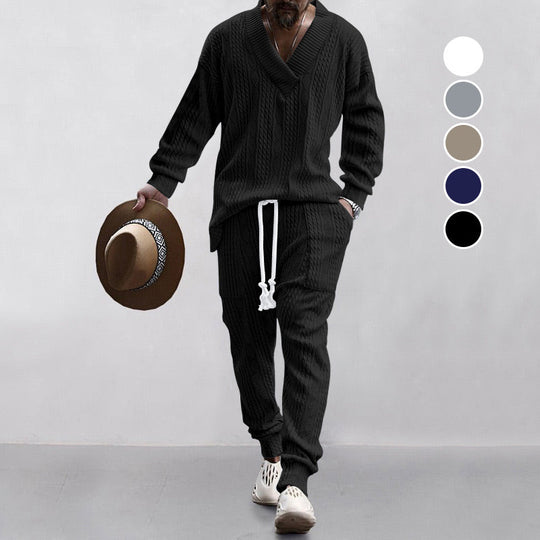 ⏰️Arrived Today-SAVE 50%💥Men's 2-Piece V-Neck Baggy Sweatshirt & Joggers Set