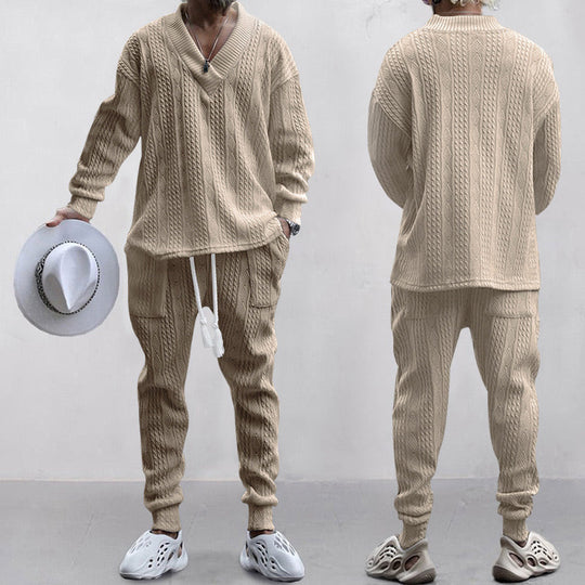 💥Arrived Today-SAVE 66%💥Men's 2-Piece V-Neck Baggy Sweatshirt & Joggers Set