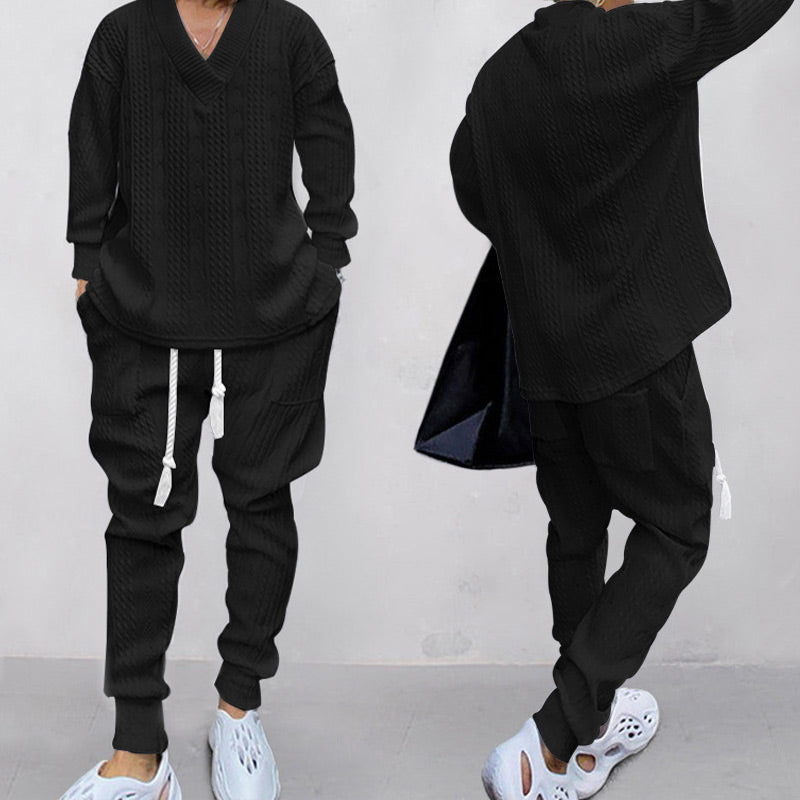 💥Arrived Today-SAVE 66%💥Men's 2-Piece V-Neck Baggy Sweatshirt & Joggers Set