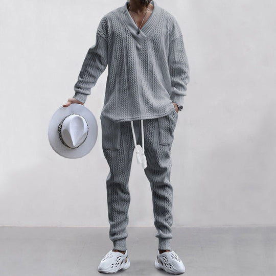 ⏰️Arrived Today-SAVE 50%💥Men's 2-Piece V-Neck Baggy Sweatshirt & Joggers Set