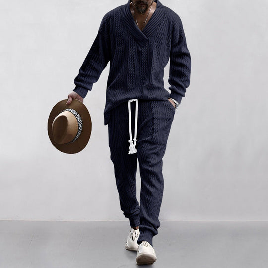 ⏰️Arrived Today-SAVE 50%💥Men's 2-Piece V-Neck Baggy Sweatshirt & Joggers Set