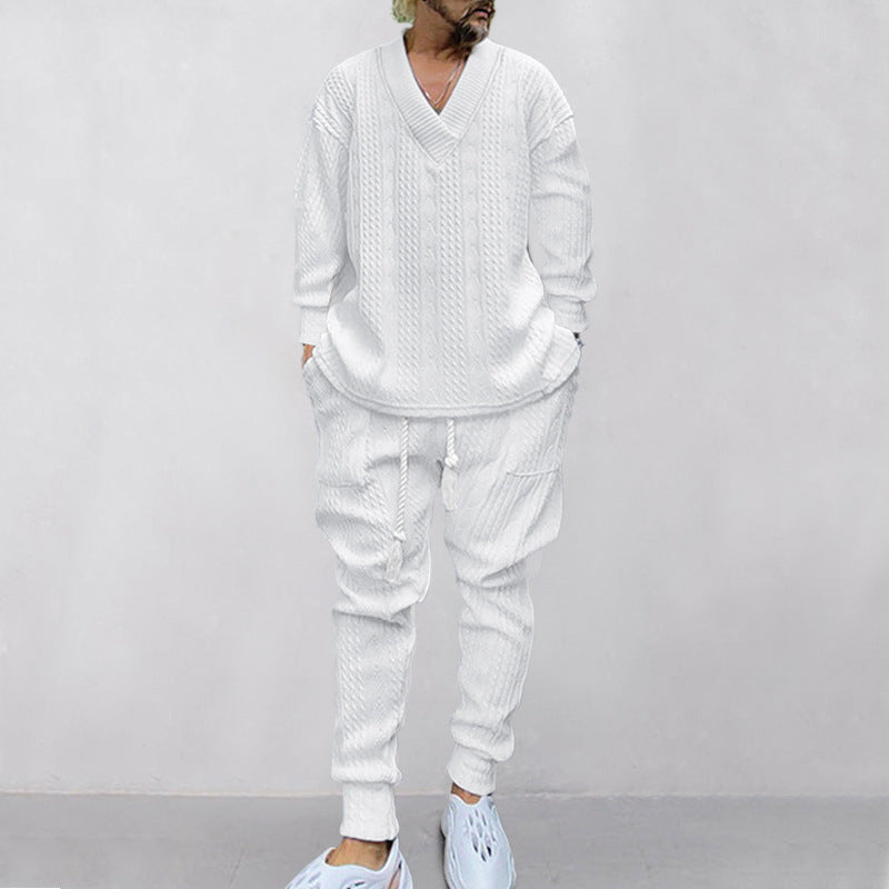 💥Arrived Today-SAVE 66%💥Men's 2-Piece V-Neck Baggy Sweatshirt & Joggers Set